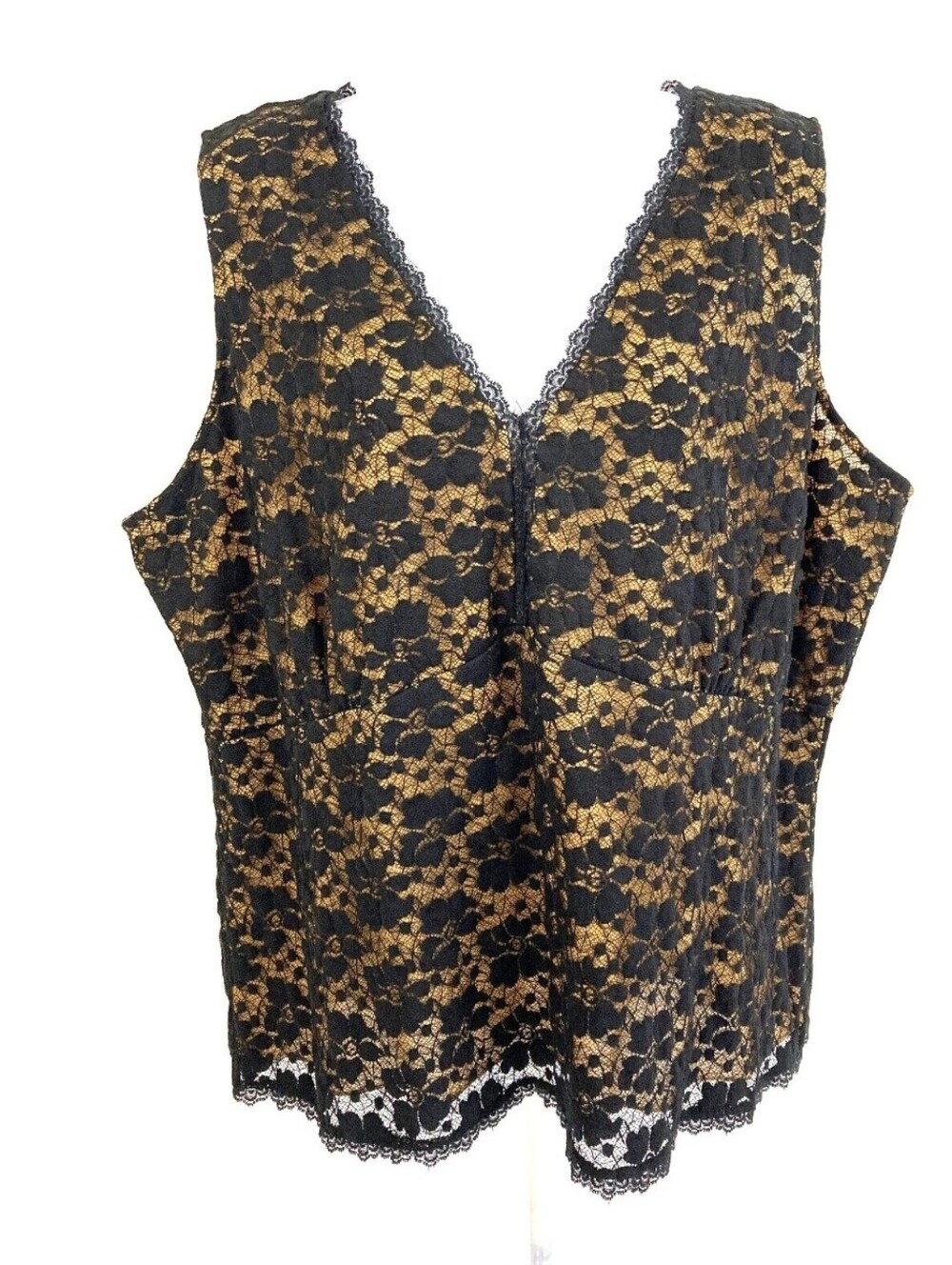 Kathleen Kirkwood Black Lace Camisole Tank Top
Size 2X